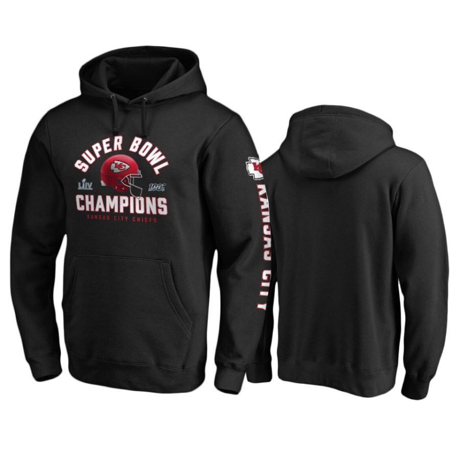 mens kansas city chiefs black super bowl liv champions lateral hoodie