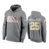 mens kansas city chiefs clyde edwards helaire gray 2020 afc champions locker room hoodie
