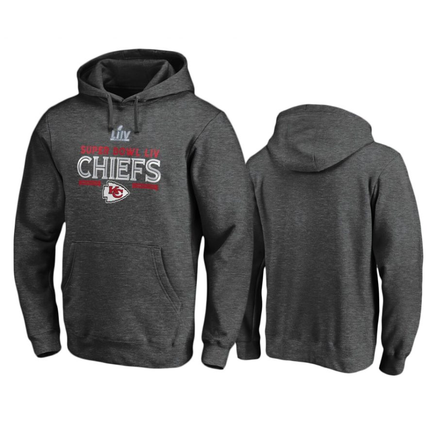 mens kansas city chiefs heather gray super bowl liv gridiron hoodie