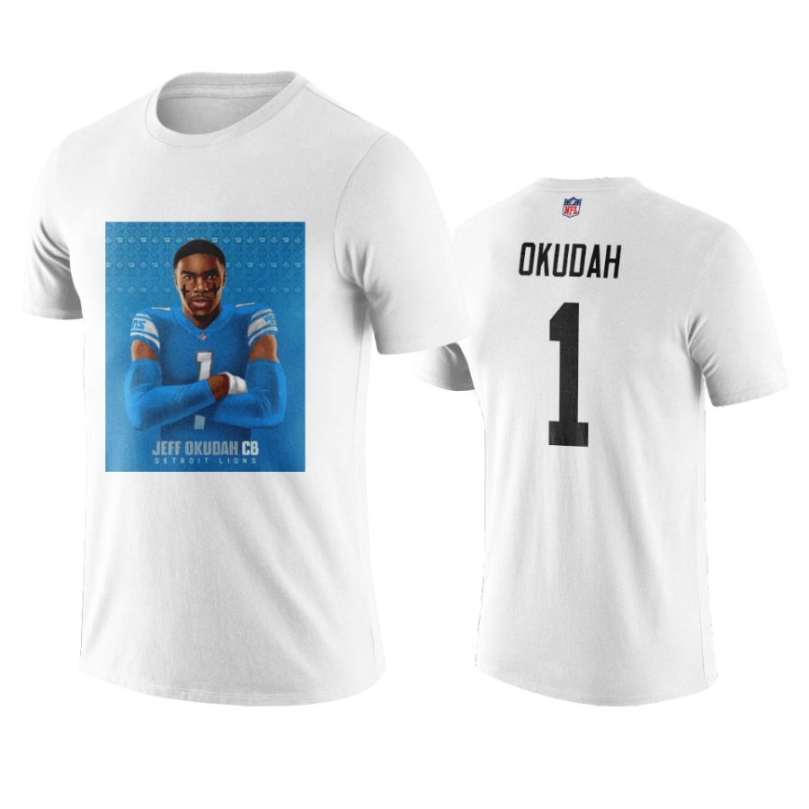 mens lions jeff okudah white player graphic t shirt