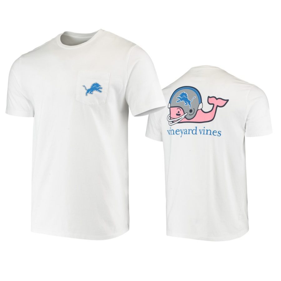 mens lions white whale helmet t shirt