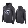 mens los angeles rams anthracite crucial catch performance hoodie