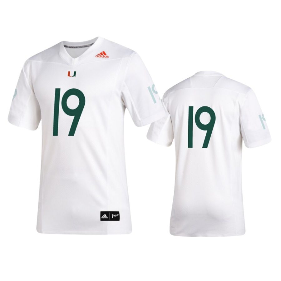 mens miami hurricanes 19 white 2019 special game jersey