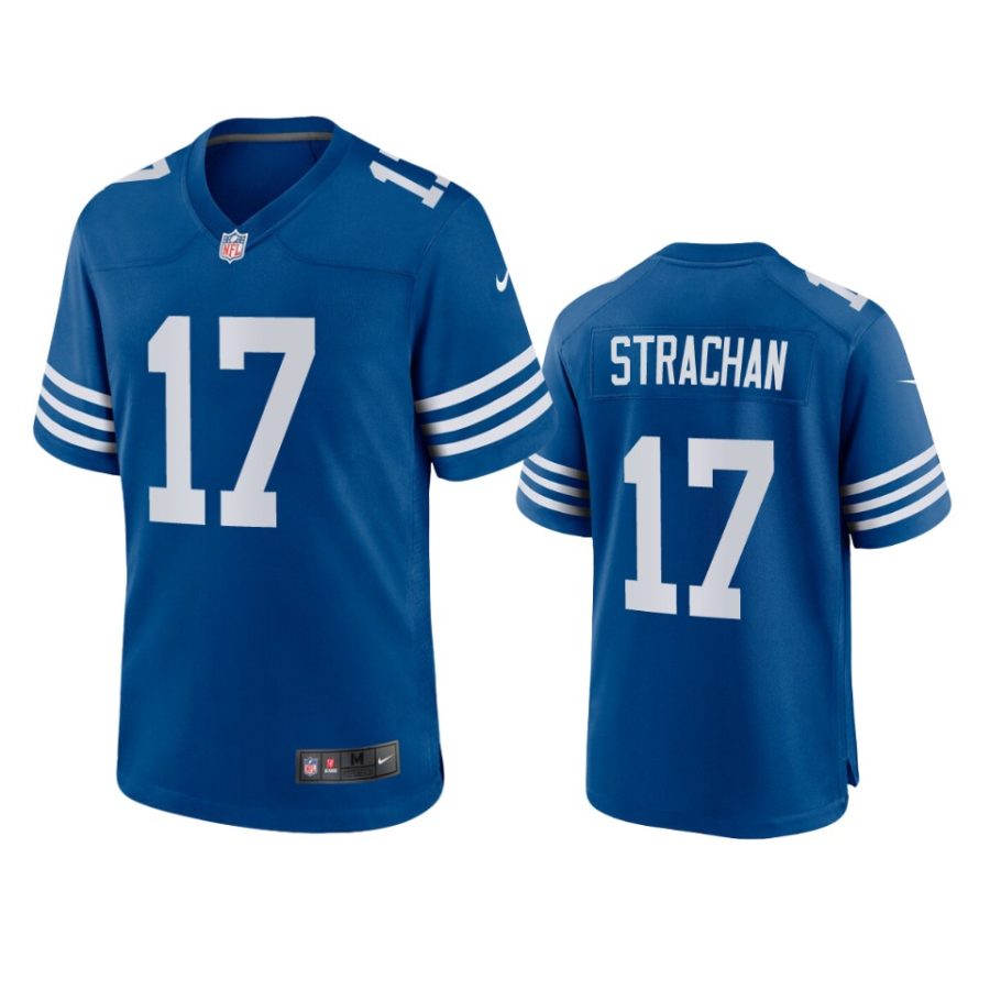 mens mike strachan colts royal alternate game jersey