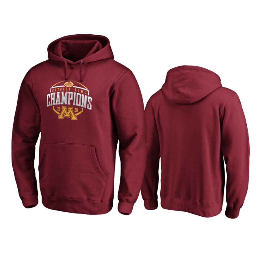 mens minnesota golden gophers 2020 outback bowl champions maroon corner fanatics branded hoodie