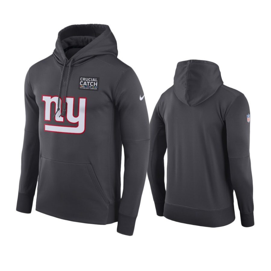 mens new york giants anthracite crucial catch performance hoodie