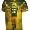 mens packers aaron rodgers 3d printed black player graphic t shirt