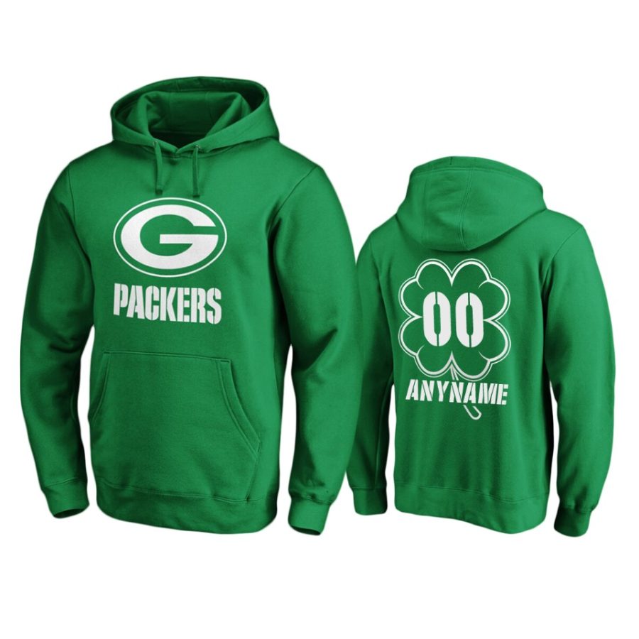 mens packers custom green st. patricks day white logo hoodie