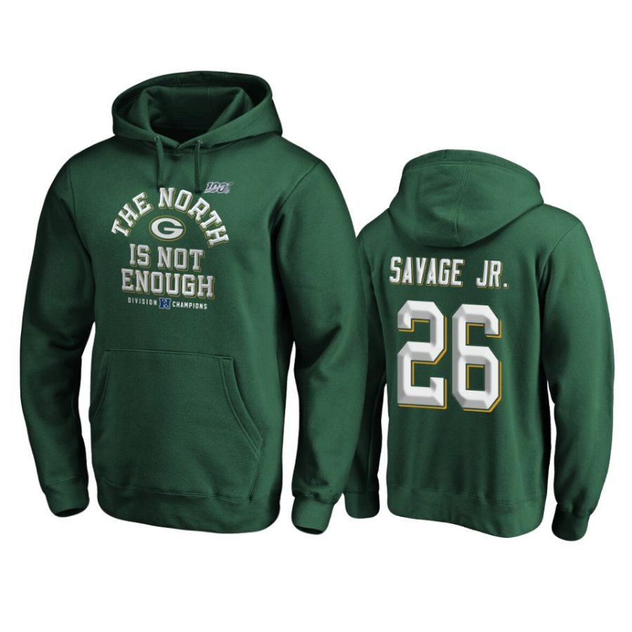 mens packers darnell savage jr. green 2019 nfc north division champions cover two pullover hoodie