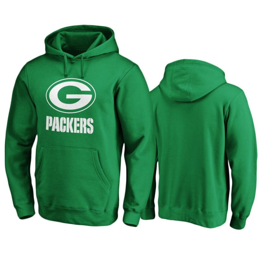 mens packers green st. patricks day white logo hoodie