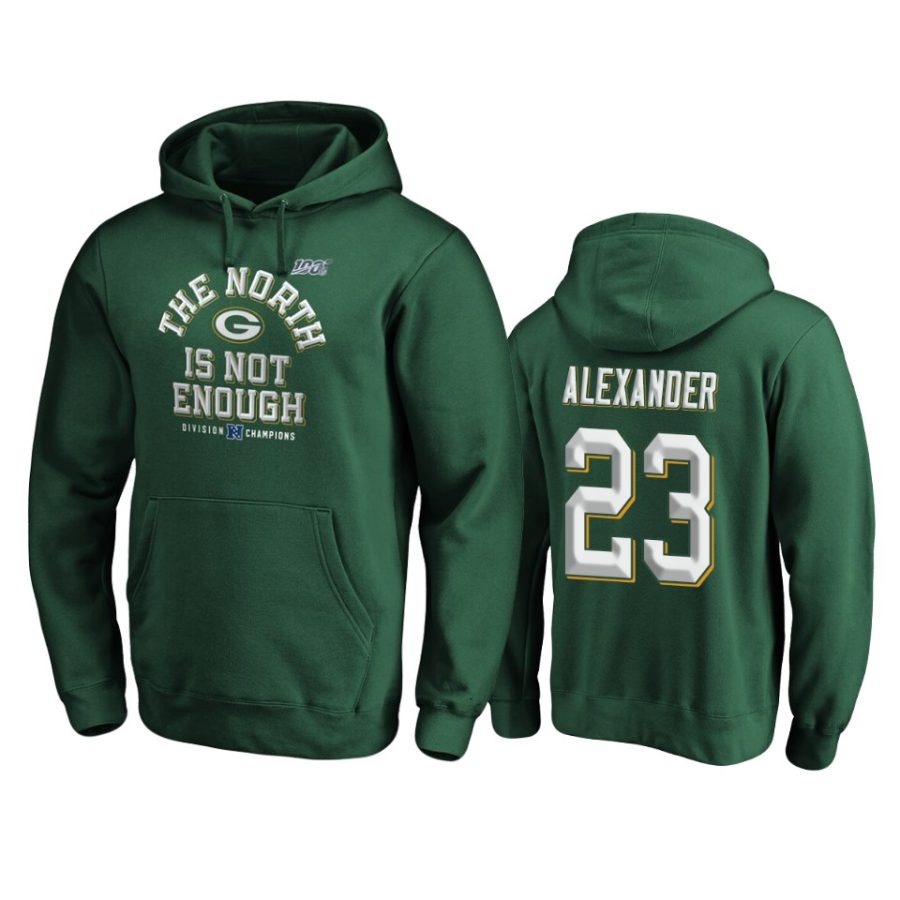 mens packers jaire alexander green 2019 nfc north division champions cover two pullover hoodie