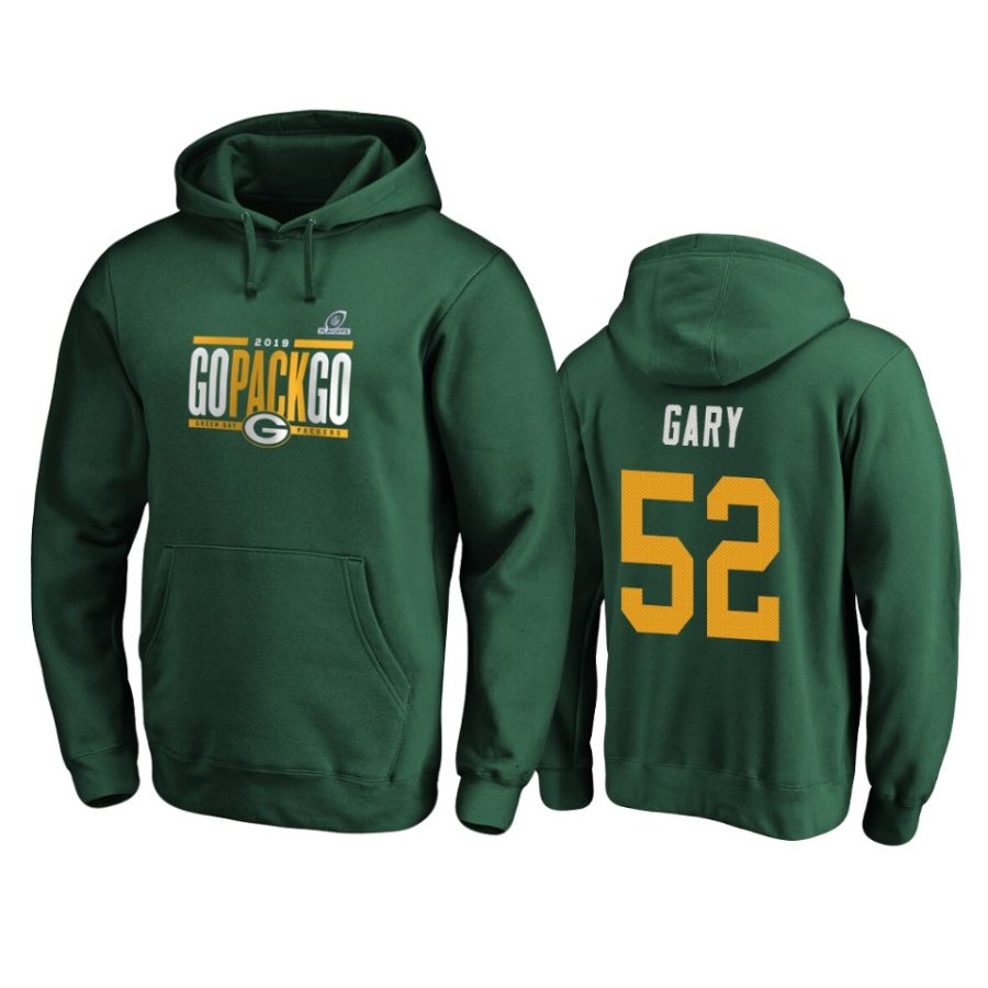 mens packers rashan gary green 2019 nfl playoffs hometown checkdown pullover hoodie