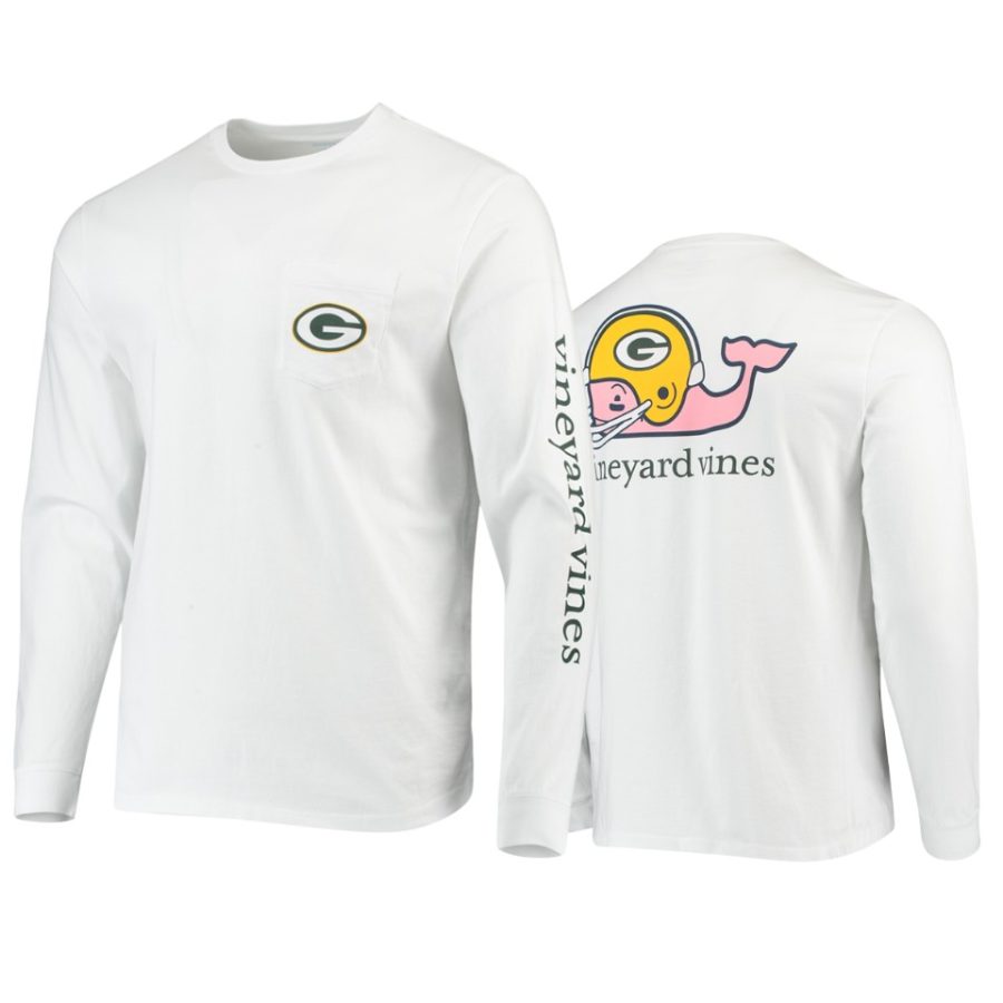 mens packers white whale helmet long sleeve t shirt