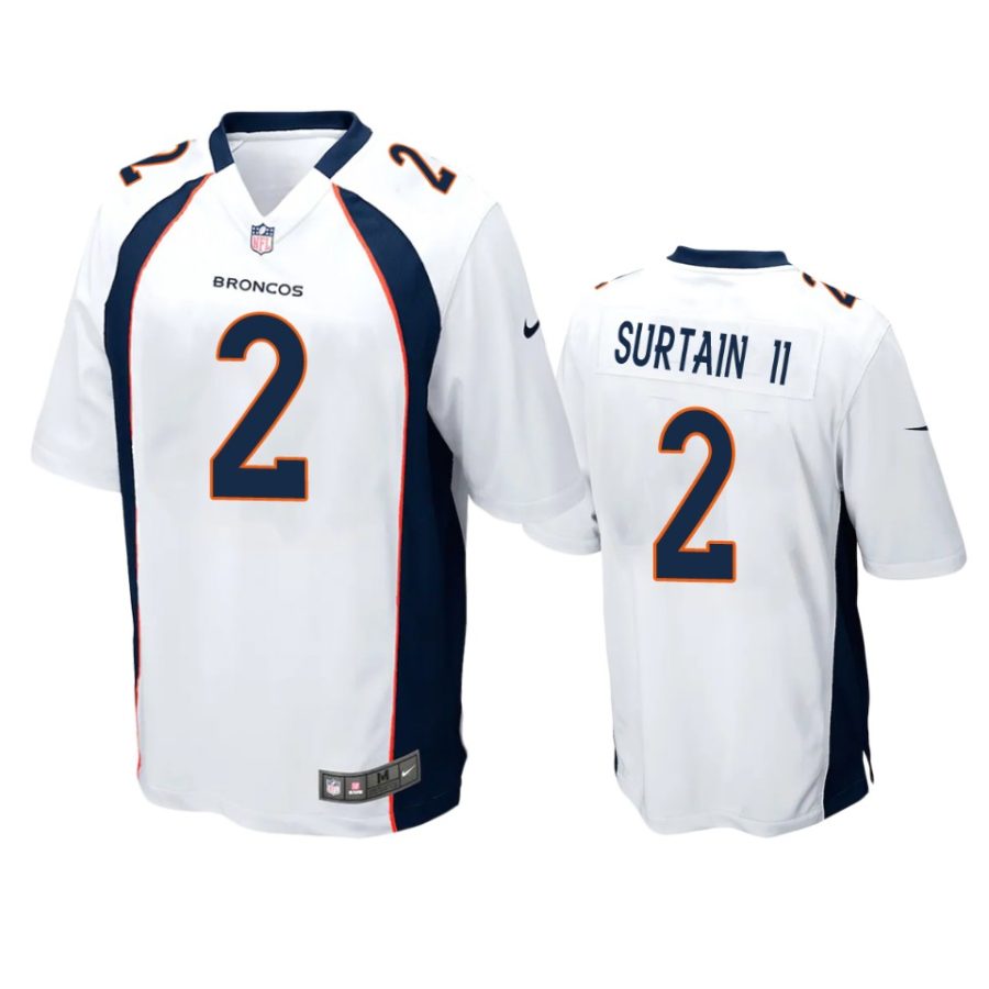 mens patrick surtain ii broncos white game jersey