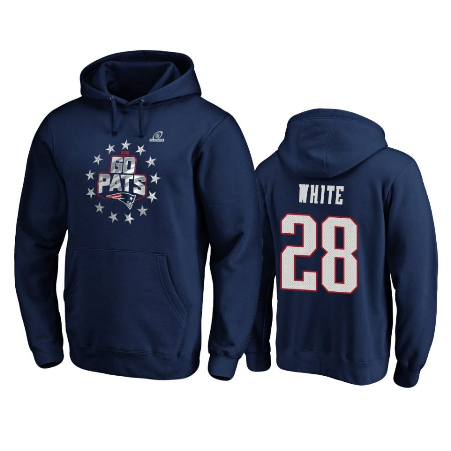 mens patriots james white navy 2019 nfl playoffs hometown checkdown pullover hoodie