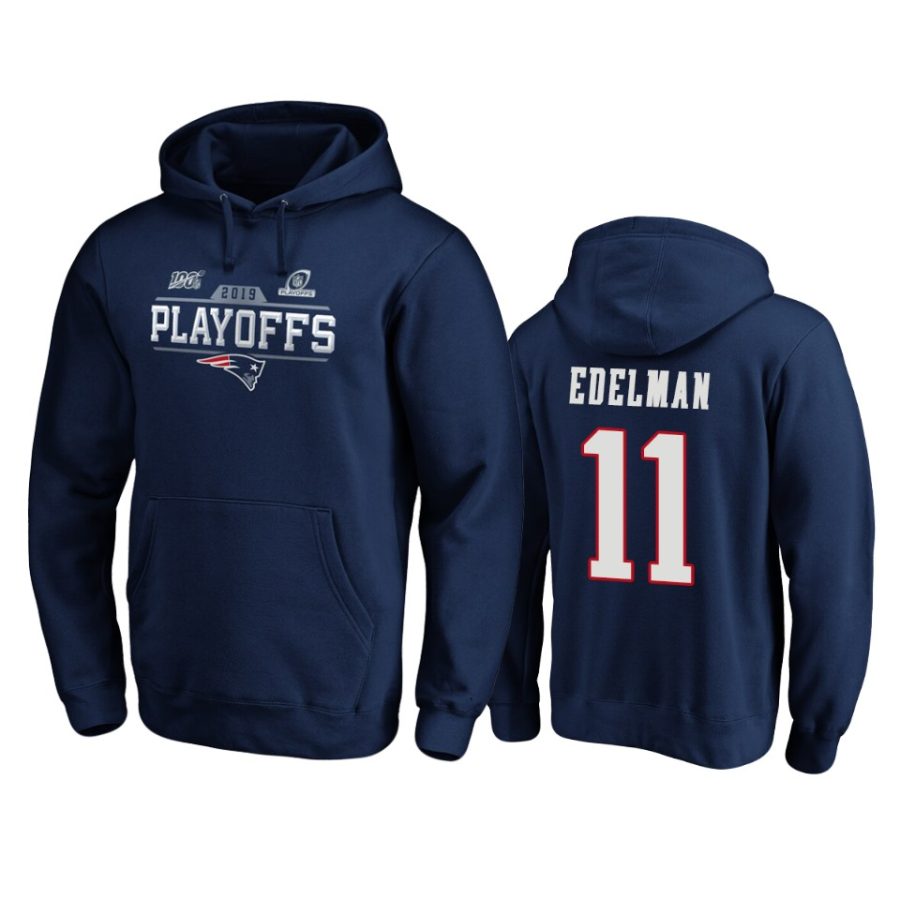 mens patriots julian edelman navy 2019 nfl playoffs chip shot pullover hoodie