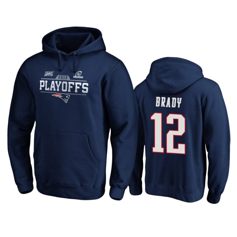 mens patriots tom brady navy 2019 nfl playoffs chip shot pullover hoodie