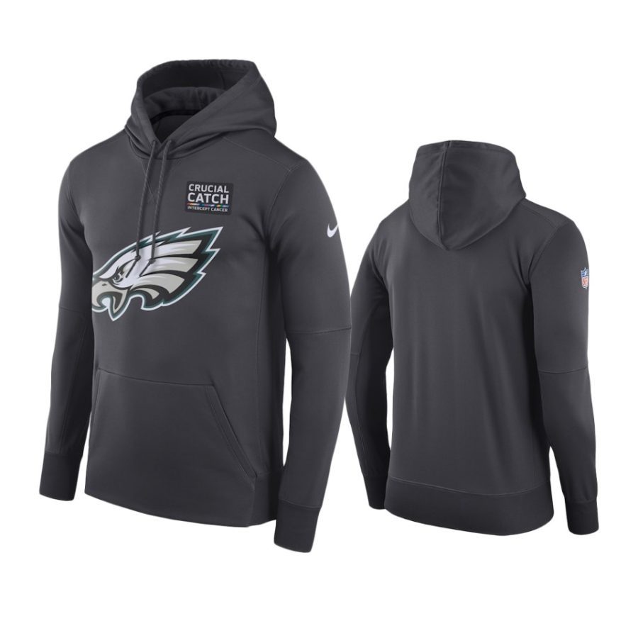 mens philadelphia eagles anthracite crucial catch performance hoodie