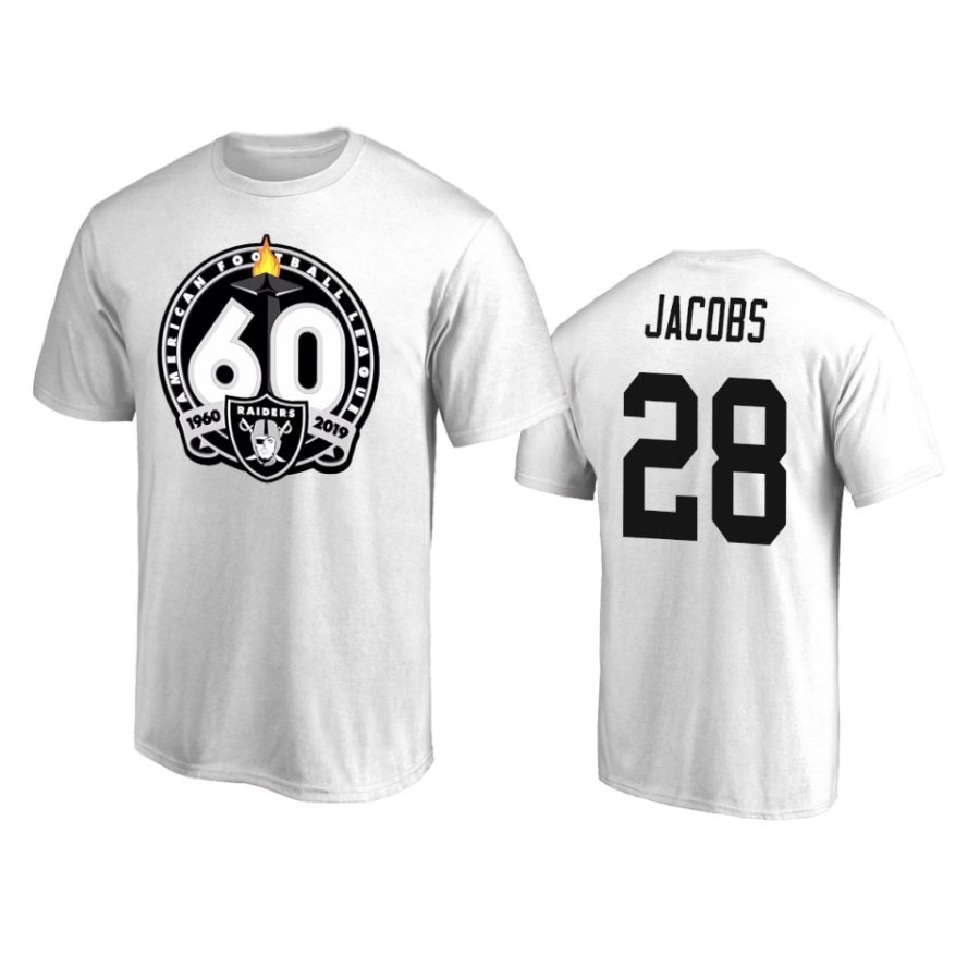 mens raiders josh jacobs white 60th anniversary t shirt