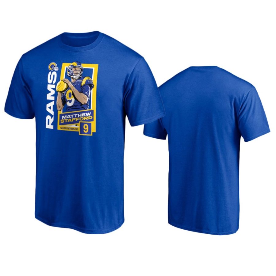 mens rams matthew stafford player graphic royal t shirt