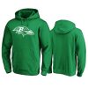 mens ravens green st. patricks day white logo hoodie