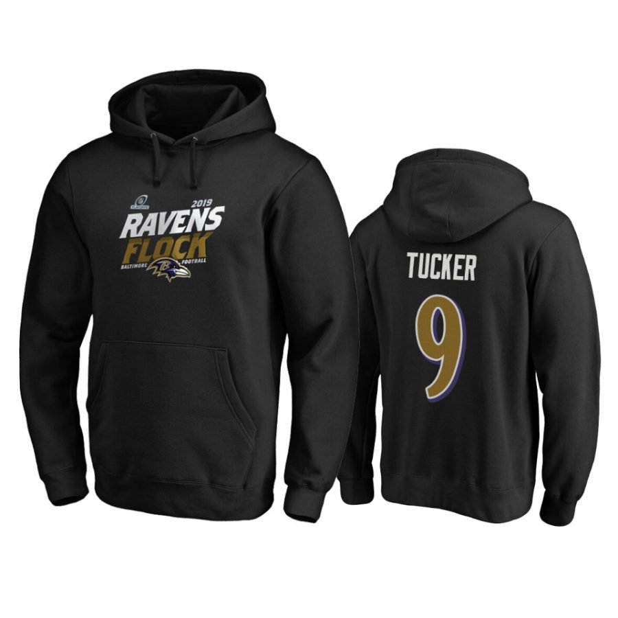 mens ravens justin tucker black 2019 nfl playoffs bound hometown checkdown pullover hoodie