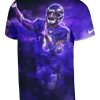 mens ravens lamar jackson 3d printed purple player graphic t shirt
