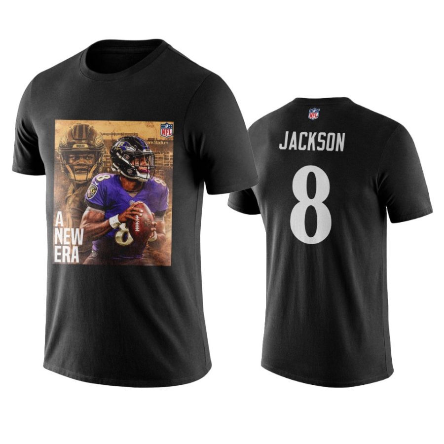 mens ravens lamar jackson black player graphic a new era t shirt