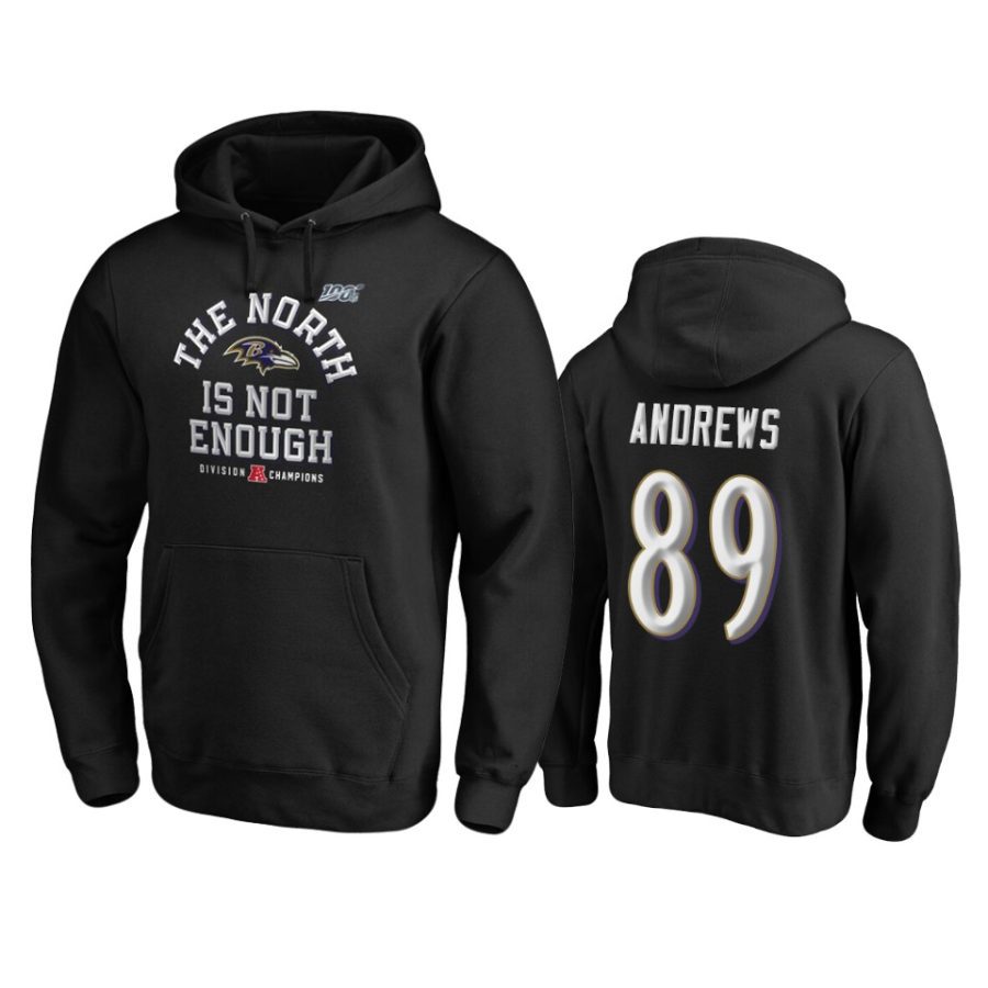 mens ravens mark andrews black 2019 afc north division champions cover two pullover hoodie