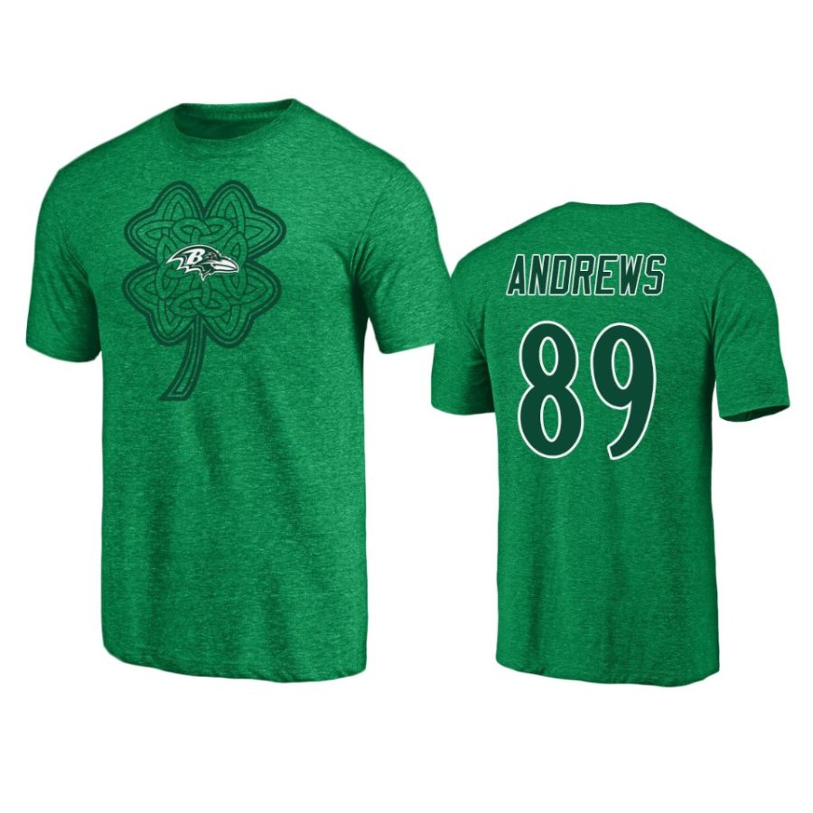 mens ravens mark andrews heathered kelly green st. patricks day paddys pride t shirt