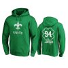 mens saints cameron jordan green st. patricks day white logo hoodie
