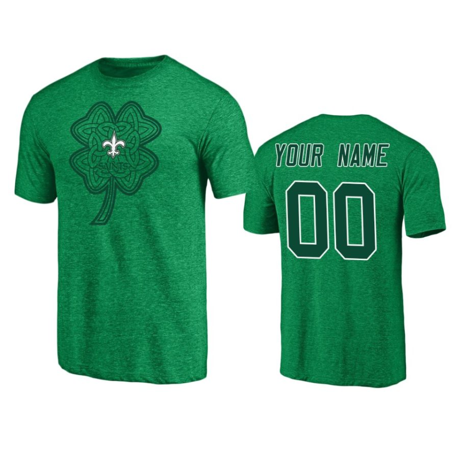 mens saints custom heathered kelly green st. patricks day paddys pride t shirt