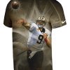 mens saints drew brees 3d printed gold player graphic t shirt