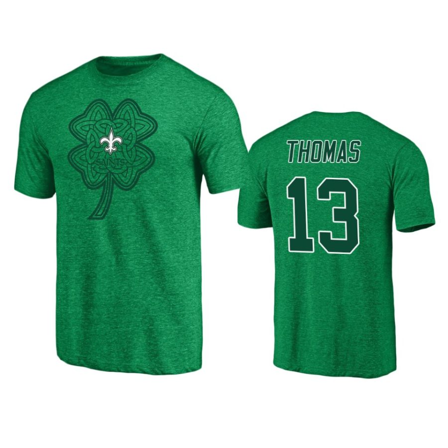 mens saints michael thomas heathered kelly green st. patricks day paddys pride t shirt