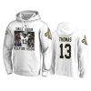 mens saints michael thomas white single season reception record hoodie 0a