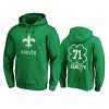 mens saints ryan ramczyk green st. patricks day white logo hoodie