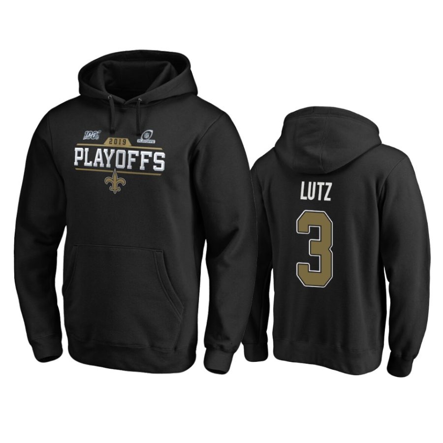 mens saints wil lutz black 2019 nfl playoffs chip shot pullover hoodie