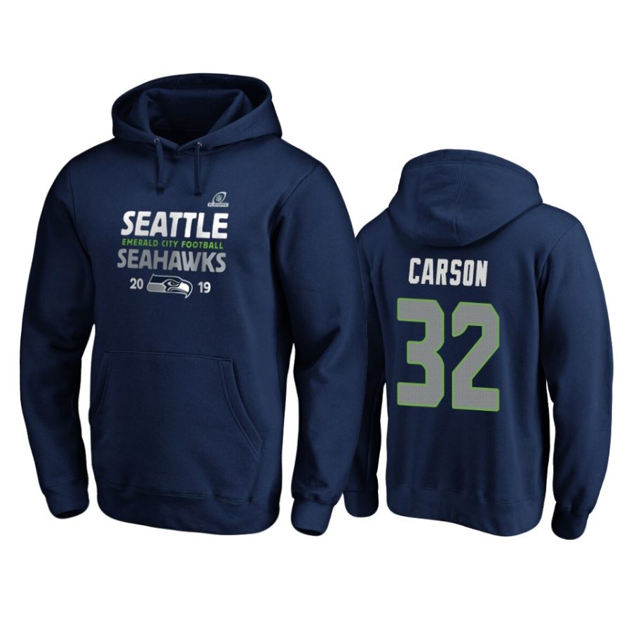 mens seahawks chris carson college navy 2019 nfl playoffs hometown checkdown pullover hoodie