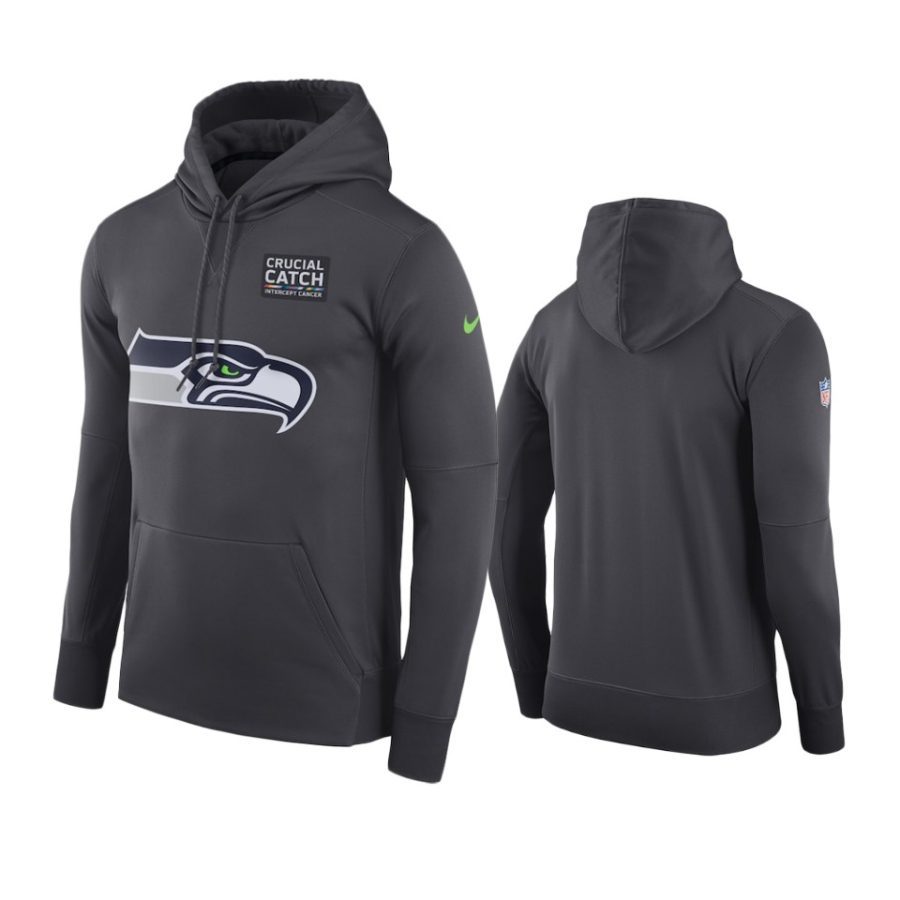 mens seattle seahawks anthracite crucial catch performance hoodie