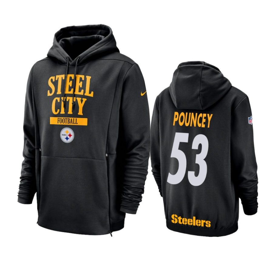 mens steelers maurkice pouncey black sideline lockup hoodie