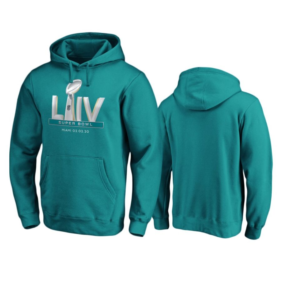 mens super bowl liv aqua pullover hoodie