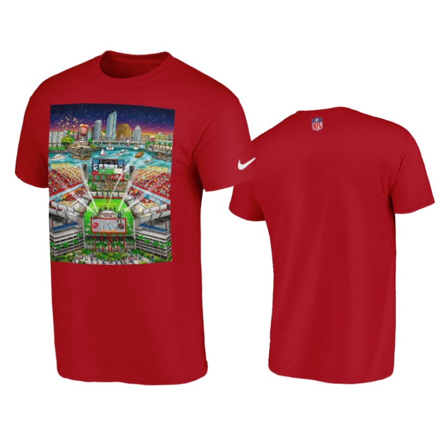 mens super bowl lv red poster t shirt