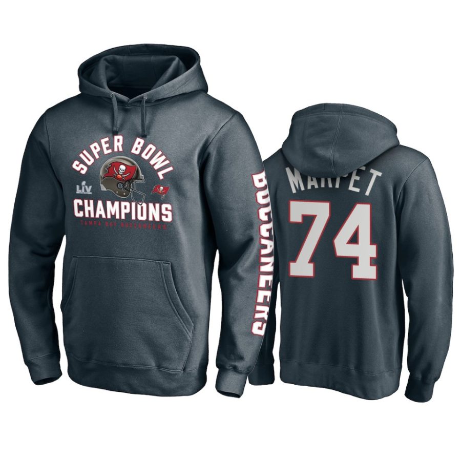 mens tampa bay buccaneers ali marpet charcoal super bowl lv champions lateral pass hoodie