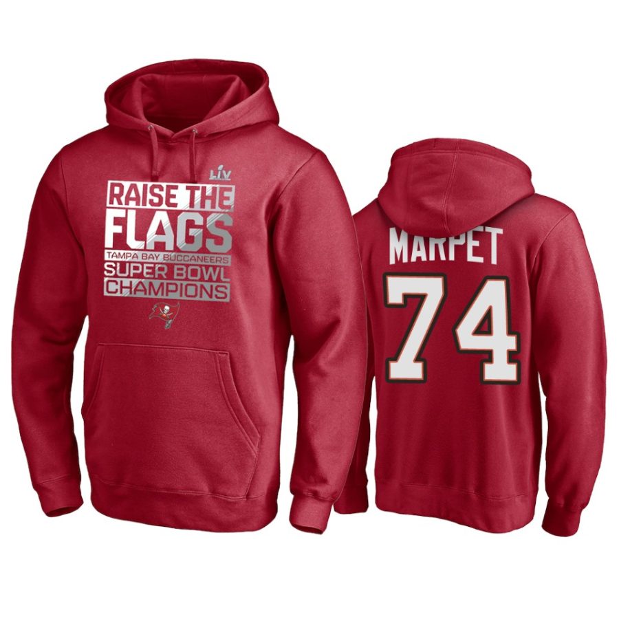 mens tampa bay buccaneers ali marpet red super bowl lv champions parade celebration hoodie