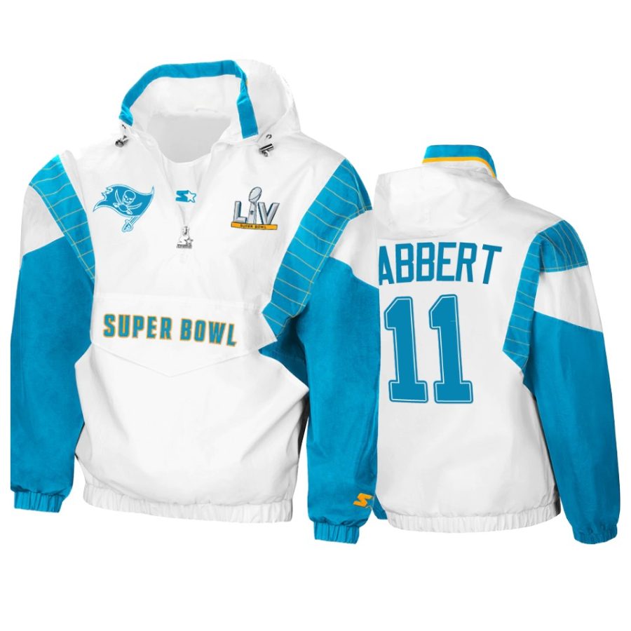 mens tampa bay buccaneers blaine gabbert white teal super bowl lv crinkle hoodie