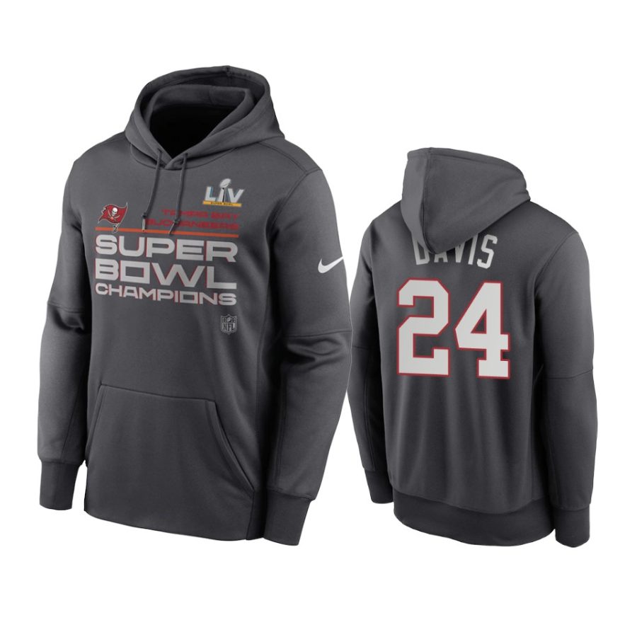 mens tampa bay buccaneers carlton davis anthracite super bowl lv champions trophy hoodie