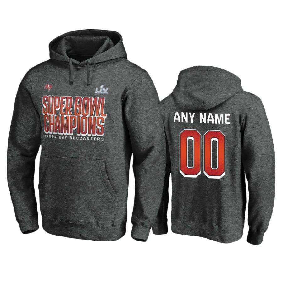 mens tampa bay buccaneers custom charcoal super bowl lv champions personalized hoodie