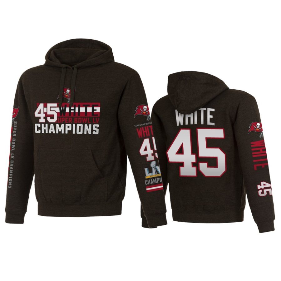 mens tampa bay buccaneers devin white charcoal super bowl lv champions name number hoodie