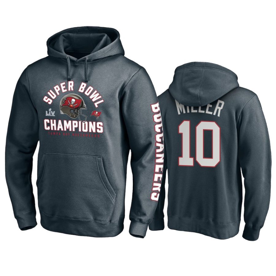 mens tampa bay buccaneers scotty miller charcoal super bowl lv champions lateral pass hoodie