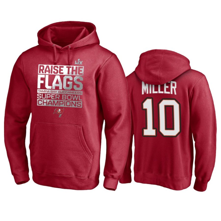 mens tampa bay buccaneers scotty miller red super bowl lv champions parade celebration hoodie